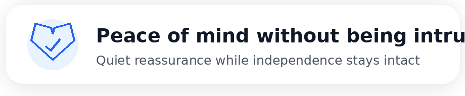 Peace of mind without being intrusive